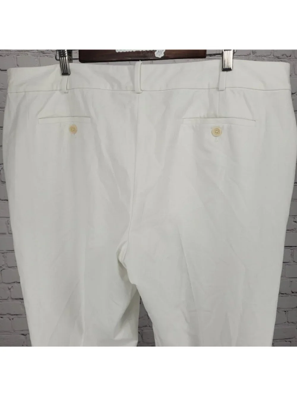 Talbots White Signature High Rise Straight Leg Lined Chino Pants 20L (41x34) - Picture 7 of 14